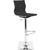 Master Adjustable Bar Stool in Black Leatherette & Chrome